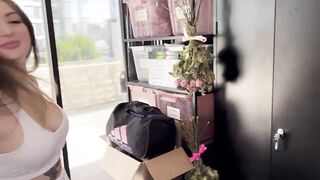 Bella Blu caught spying on her lover and gets a hard pounding in POV