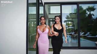 Yasmina Khan & Sara Retali get their big tits and asses pounded in POV mega BBC gangbang