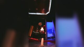 BigTittyGothEgg's solo ride with a dildo cowgirl in POV