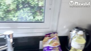 Petite MewSlut with Braids Fucks in the Kitchen and Bed