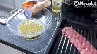 Petite MewSlut with Braids Fucks in the Kitchen and Bed