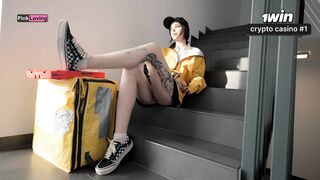 Pink Loving: Hot Delivery Girl Takes More Than Just Cash