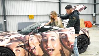 Lily Phillips Enjoys A Rough Outdoor Ride On A Sports Car