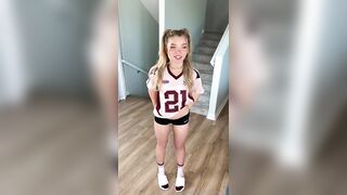 Bougie_Bb Rides A Large Pink Dildo On The Stairs