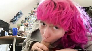 IttyBittyKitiie Skillfully Sucks Thick Cock Wearing A Nose Ring