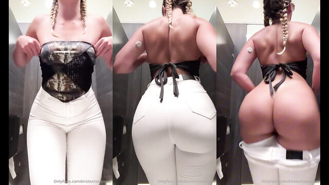Kirstentoosweet Shakes Huge Ass In Bathroom