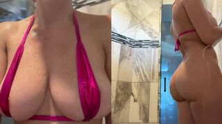 Christina Khalil Caresses Her Wet Pussy In The Shower