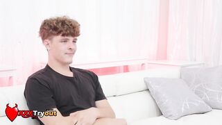 Aleksa Mink Teases With A Fan On The Sofa Before Her Interview