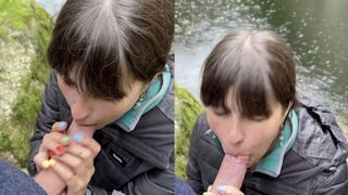 Boatbunny Sucks Her BF's Big Cock In Woods