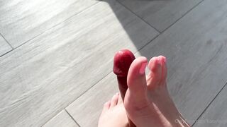 BabyFooji Gives Footjob With Dildo