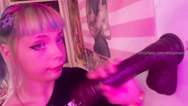 DitzyMaruu Sucks A Big Black Cock