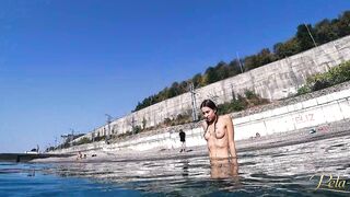 Pela G Gets Naked At Beach