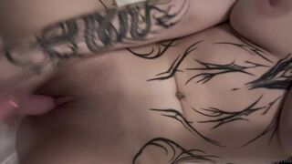 Tattedgirllia Masturbates With A Pink Dildo