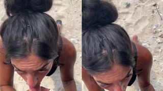 Aria Khan Gets Cum In Mouth On Beach