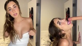 Jenawolfy Sucks A Wall Mounted Dildo