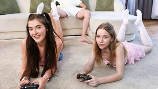 Cute Teens Maya And Rhiannon Ride Cock