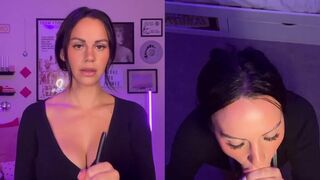 Shotsofsimone Gives A Dildo A Blowjob