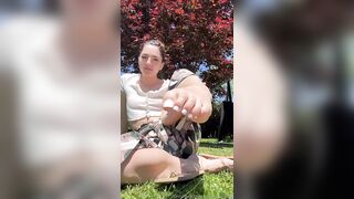 ChichiLuluciole Licks Her Feet Outdoors