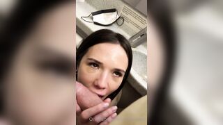 Eve Sweet Blows Cock In Airplane Restroom