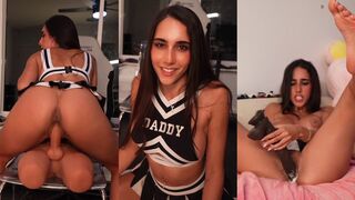 Izzy Green Rides A Giant Creamy Dildo