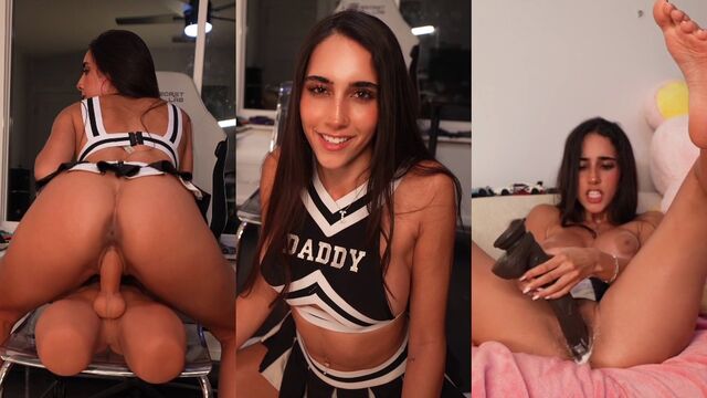 Izzy Green Rides A Giant Creamy Dildo