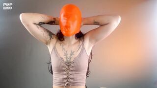 Vero Roller Traps Air In Her Tight Latex Mask