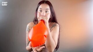 Vero Roller Traps Air In Her Tight Latex Mask