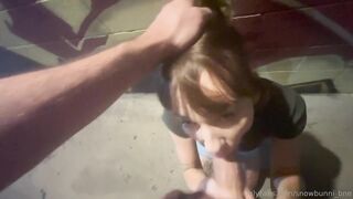 SnowBunni_bne Sucks Huge Cock In A Public Lot