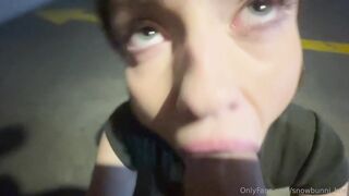 SnowBunni_bne Sucks Huge Cock In A Public Lot