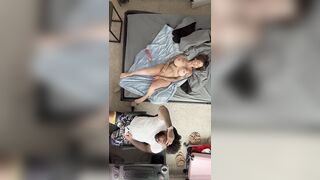 Celina Powell Strokes Her Wet Pussy Behind A Man