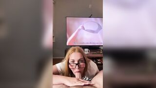 Cassie Claire Deepthroats A Huge Cock While Wearing Glasses