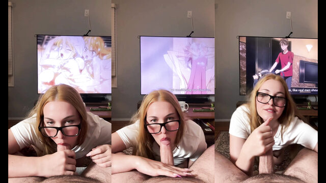 Cassie Claire Deepthroats A Huge Cock While Wearing Glasses