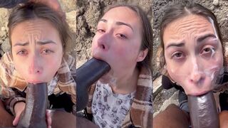 SugarrSpiceee Gets A Creamy Cumshot Facial Outdoors