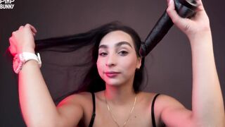 Natt Bega Relishes Deep Dildo Oral In Lacy Lingerie