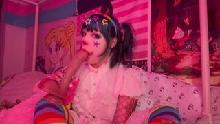 DitzyMaruu Sinks Deep on Her Lover's Dildo as a Clown