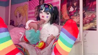 DitzyMaruu Sinks Deep on Her Lover's Dildo as a Clown