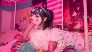 DitzyMaruu Sinks Deep on Her Lover's Dildo as a Clown