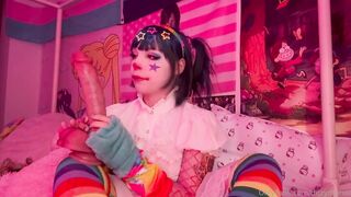 DitzyMaruu Sinks Deep on Her Lover's Dildo as a Clown