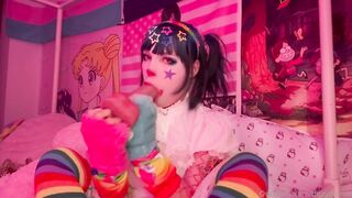 DitzyMaruu Sinks Deep on Her Lover's Dildo as a Clown
