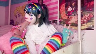 DitzyMaruu Sinks Deep on Her Lover's Dildo as a Clown