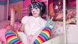 DitzyMaruu Sinks Deep on Her Lover's Dildo as a Clown