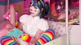 DitzyMaruu Sinks Deep on Her Lover's Dildo as a Clown