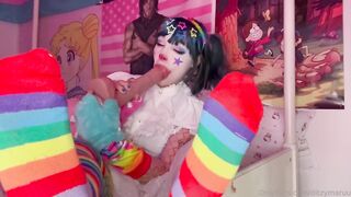 DitzyMaruu Sinks Deep on Her Lover's Dildo as a Clown