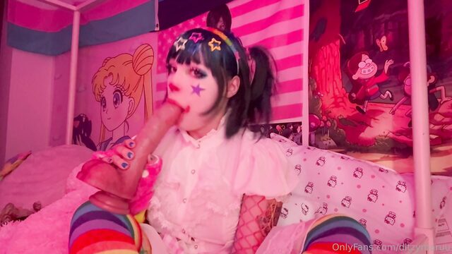 DitzyMaruu Sinks Deep on Her Lover's Dildo as a Clown