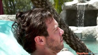 Penelope Kay Entices Stepdad's Poolside Passion