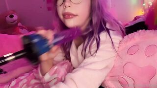 DitzyMaruu Melts Into Passion With The sex Machine While In Pajamas