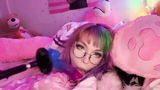 DitzyMaruu Melts Into Passion With The sex Machine While In Pajamas