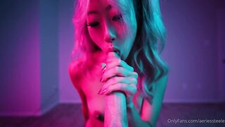 Aeries Steele Pleasures Her Lover Amidst Neon Glow