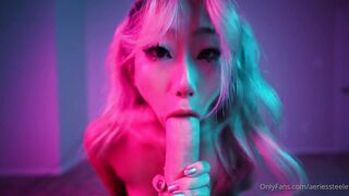 Aeries Steele Pleasures Her Lover Amidst Neon Glow