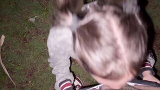 MewSlut Shares Deep sex In Dark Rainy Park